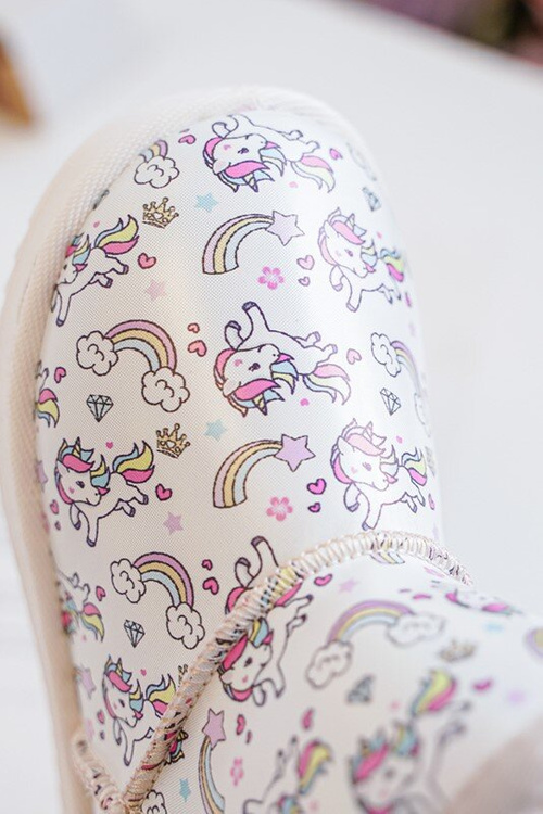 Botki Śniegowce Dziecięce Wzorzyste Beżowe Elenet