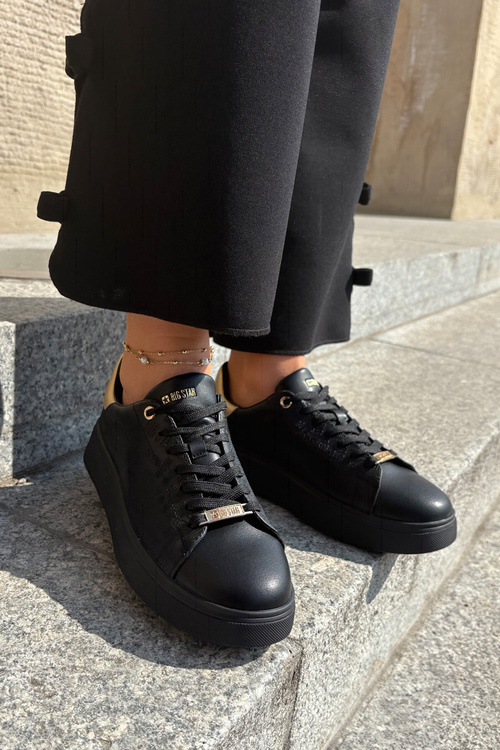 Sneakersy Damskie Z Eko Skóry Big Star RR274257 Czarne