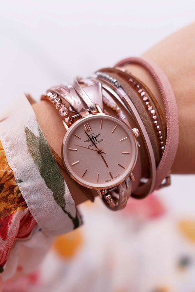 Damski Zegarek Michael John Owijany Na Magnes Różowy Lanell