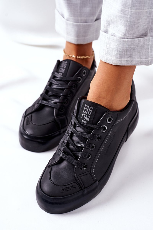 Damskie Skórzane Tenisówki BIG STAR II274029 Czarne