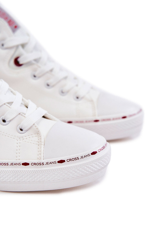 Trampki Męskie Wysokie Ocieplone Cross Jeans KK1R4056C Białe