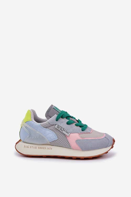 Sneakersy Damskie Na Platformie Memory Foam System Big Star NN274682 Niebieskie