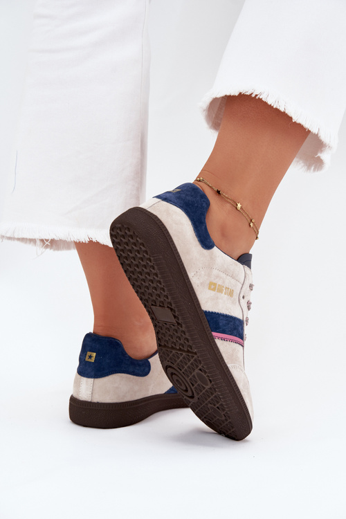 Zamszowe Niskie Sneakersy Damskie Big Star SS274679 HI-POLY SYSTEM Szare