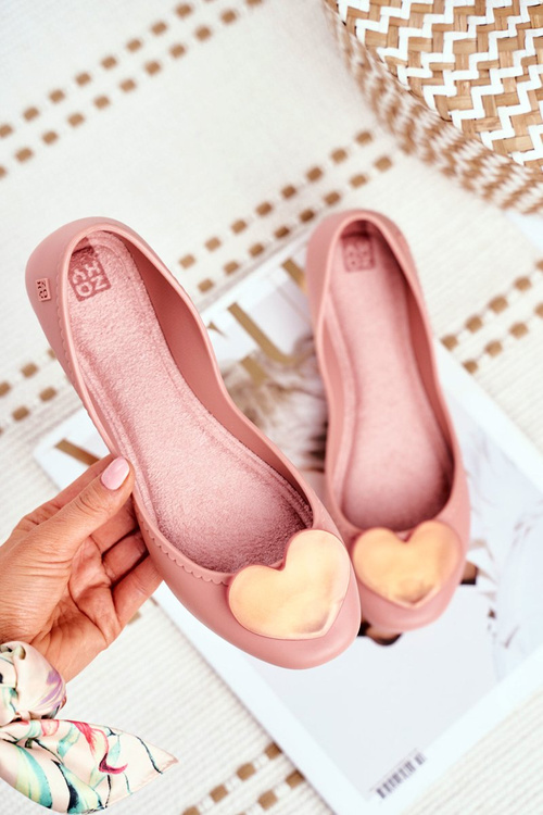 Damskie Baleriny Pachnące Gumowe ZAXY Różowe FF285052