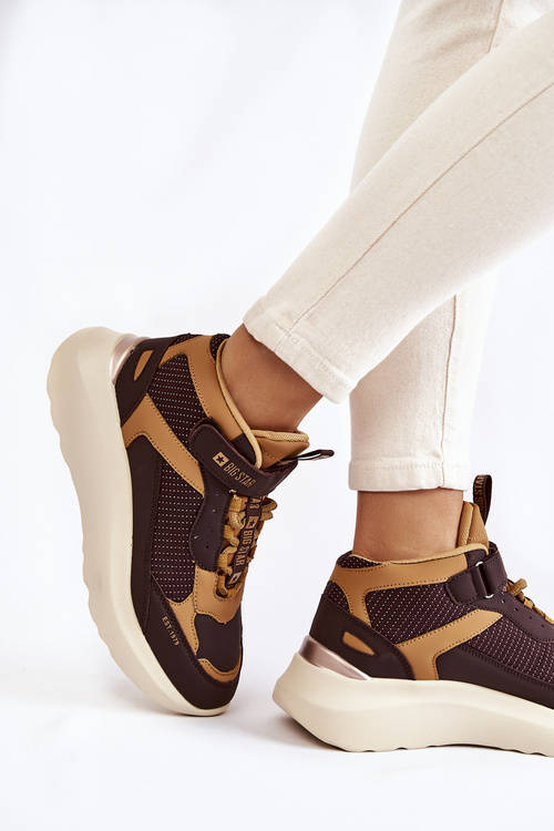 Damskie Buty Sportowe Memory Foam System Big Star KK274404 Brązowe