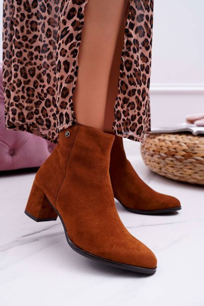 Botki Damskie Na Obcasie Sergio Leone Camel BT520