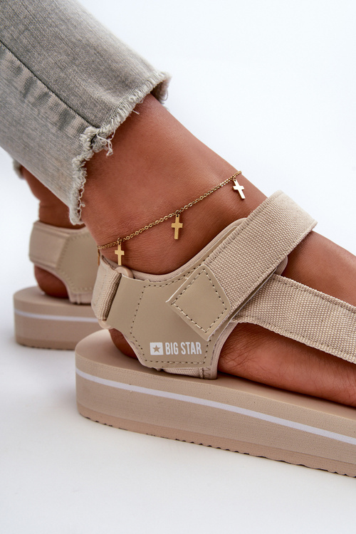 Damskie Sandały Na Platformie Big Star NN274A535 Beżowe