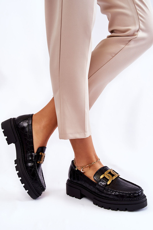 Damskie Skórzane Półbuty La.Fi 210031B-XC Czarne