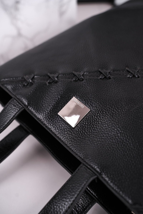 Duża Damska Torba Shopper MONNARI BAG0840-020 Czarna