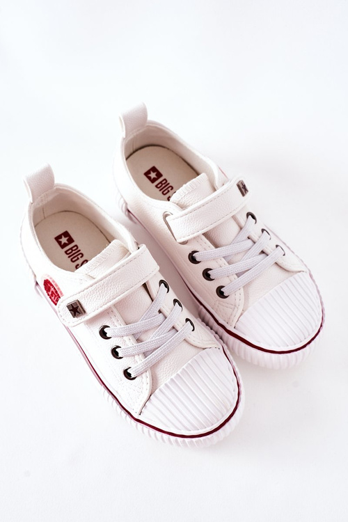 Dziecięce Skórzane Trampki BIG STAR II374040 Białe