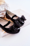 Dziecięce Lakierowane Balerinki Z Kokardą Czarne Zolly