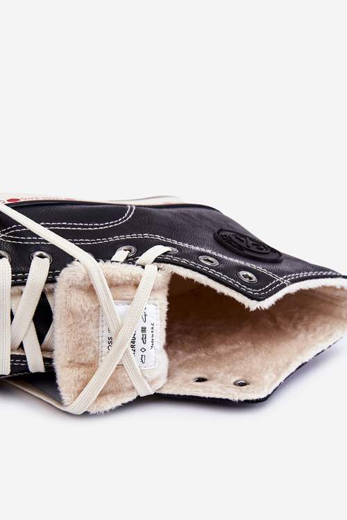 Damskie Wysokie Ocieplane Trampki Cross Jeans KK2R4042C Czarne