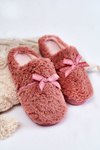 Damskie Futrzane Papcie Z Kokardką Różowe Ryana