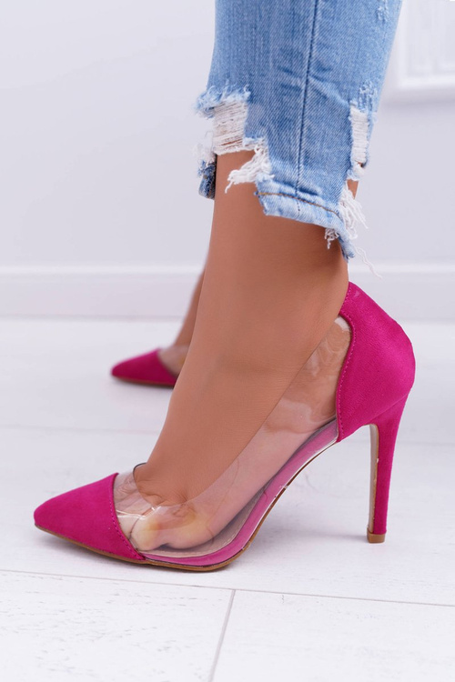 Szpilki Damskie Transparentne W Szpic Fuksja Live