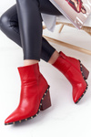 Damskie Kowbojskie Botki Na Obcasie Lu Boo Czerwone