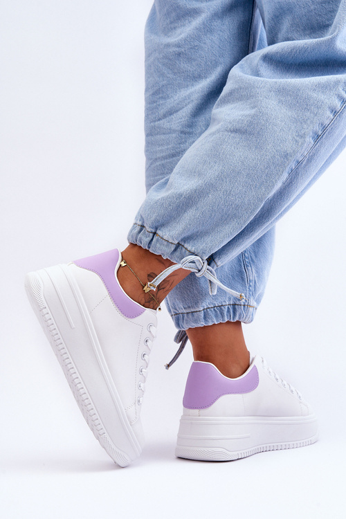 Damskie Klasyczne Buty Sportowe Biało-Fioletowe Night Trip