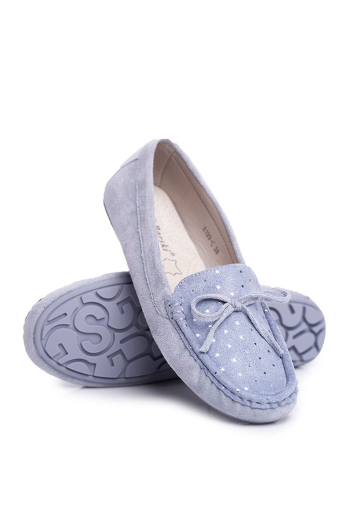 Zamszowe Mokasyny Damskie S.Barski A199 Niebieskie