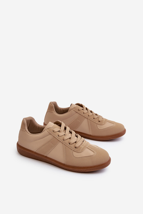 Damskie Niskie Sneakersy Beżowe Braidn