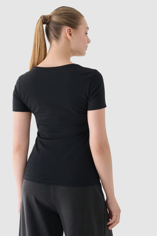 Damski T-Shirt Z Nadrukiem 4F 4FWMM00TTSHF1846-20S Czarny