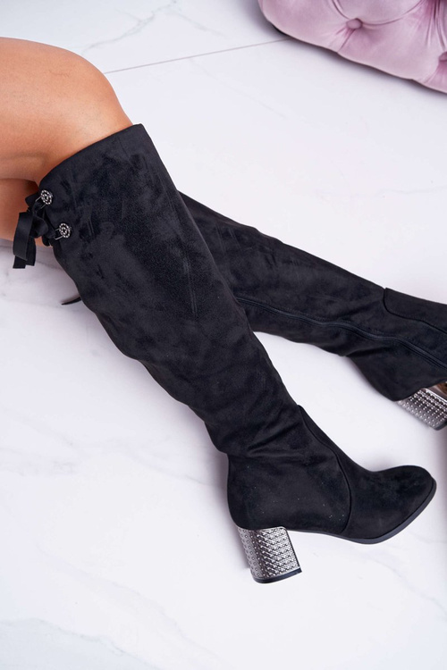 Kozaki Damskie Na Słupku Zamszowe Ocieplane Yonas