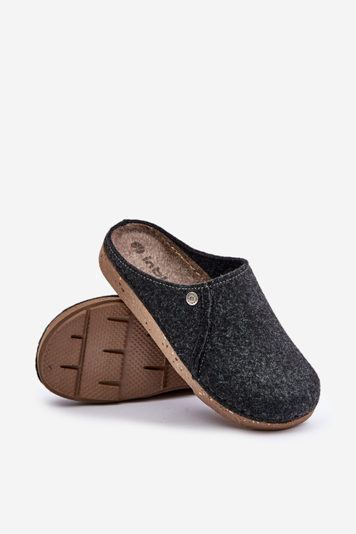 Męskie Obuwie Domowe Kapcie Klapki Inblu MT000011 Grafitowe