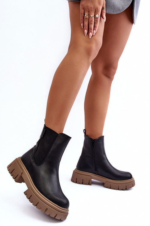 Ocieplane Masywne Botki Sztyblety Big Star MM274606 Czarne