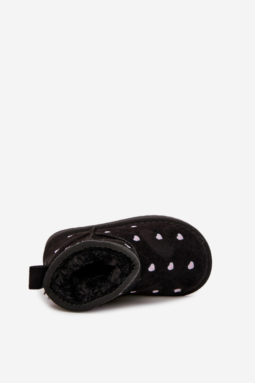 Śniegowce Dziecięce Z Serduszkami Czarne Gracina