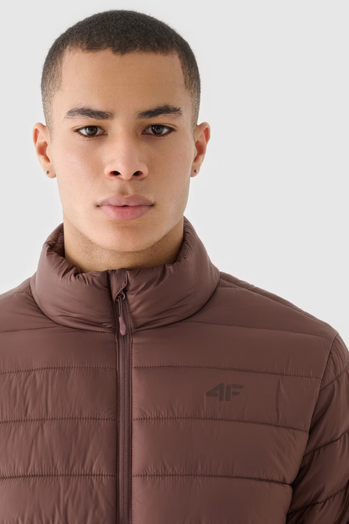 Kurtka Puchowa Męska Z Syntetycznym Wypełnieniem 4F 4FWAW24TDJAM483-80S Brązowa
