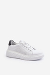 Damskie Skórzane Sneakersy Na Platformie Białe Gatira