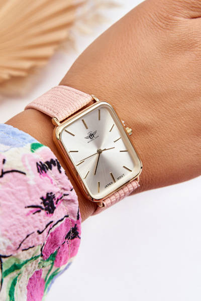 Damski Modny Zegarek Michael John Różowy
