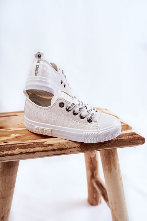 Dziecięce Skórzane Trampki BIG STAR KK374056 Białe