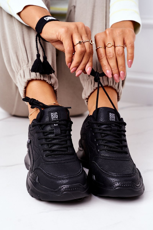 Damskie Sportowe Buty Sneakersy Big Star EE274462 Czarne
