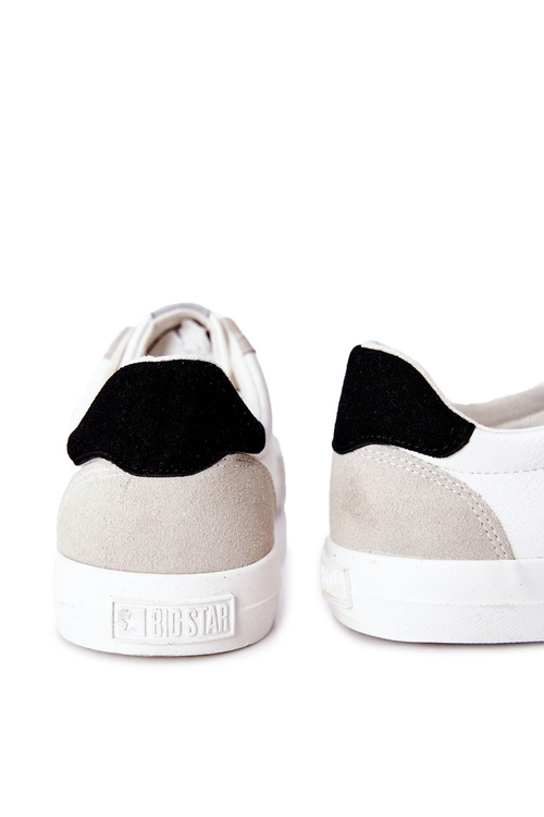 Męskie Skórzane Tenisówki Big Star II174009 Biało-Beżowe