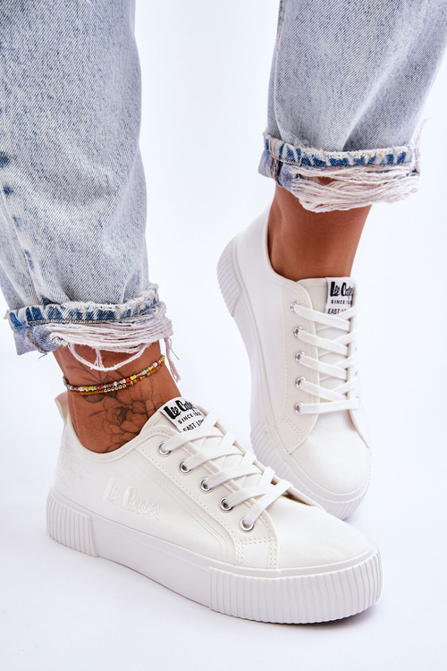 Wygodne Trampki Na Platformie Lee Cooper LCW-23-31-1806L Białe