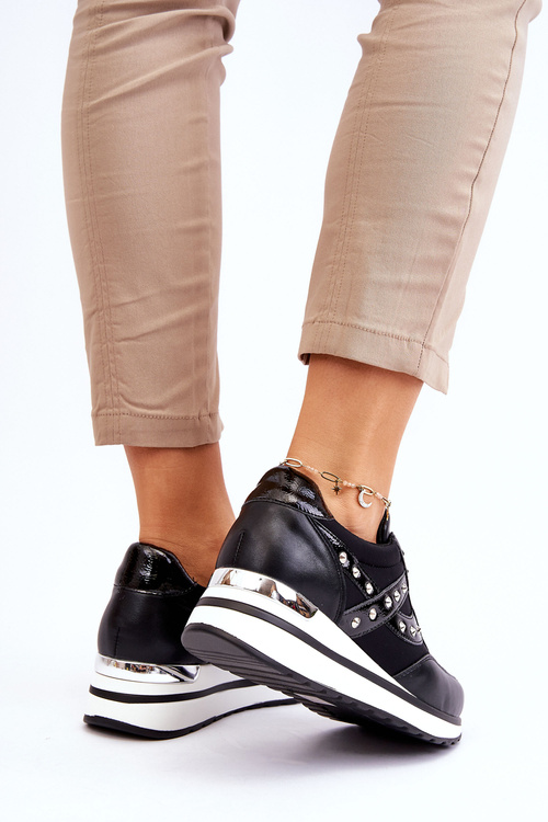 Buty Sportowe Z Ćwiekami Czarne Adley