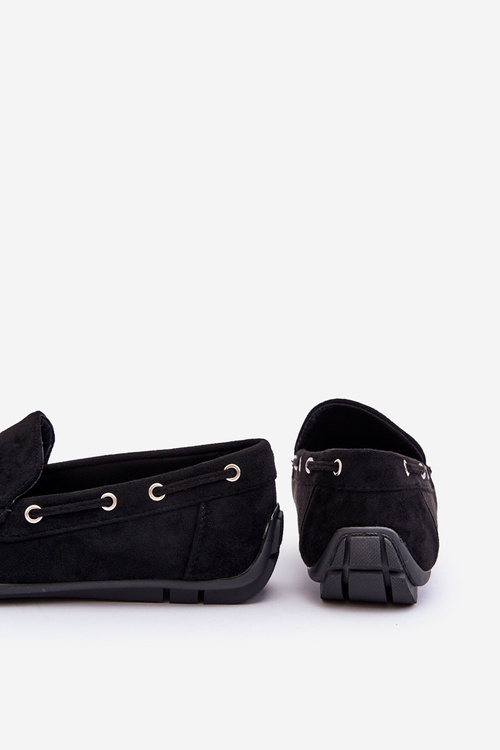 Męskie Zamszowe Wsuwane Mokasyny Czarne Rayan