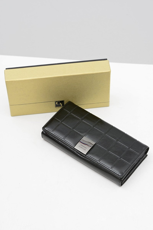 Duży Damski Czarny Portfel