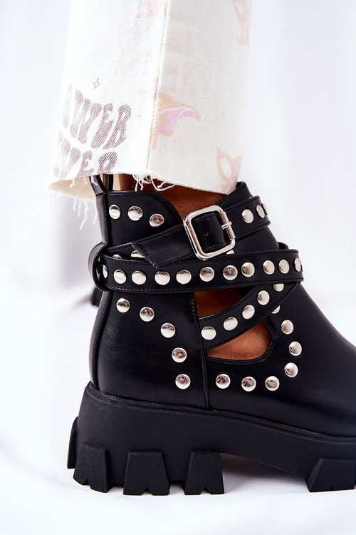 Workery Z Dżetami Na Platformie Czarne Vernelle