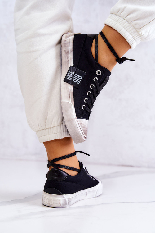 Damskie Tenisówki Trampki BIG STAR JJ274354 Czarno-Białe