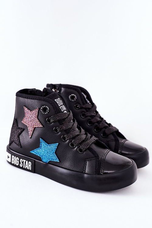 Dziecięce Wysokie Trampki Z Suwakiem BIG STAR II374028 Czarne
