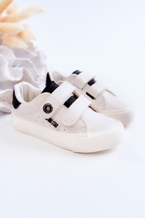 Dziecięce Trampki Na Rzepy Big Star JJ374108 Biało-Czarne