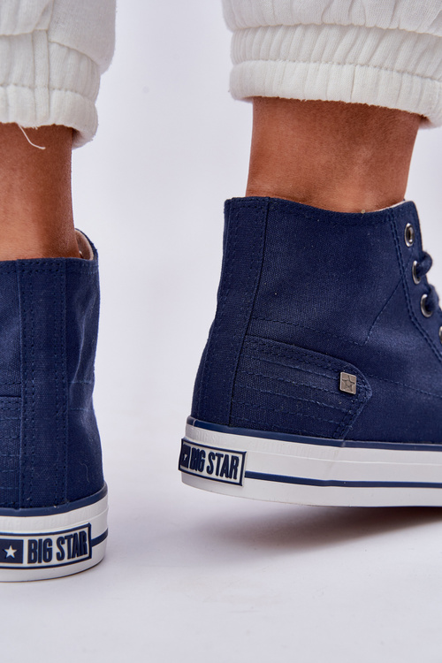 Damskie Wysokie Trampki Big Star DD274333 Granatowe