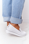 Damskie Skórzane Tenisówki Slip-On S.Barski Białe