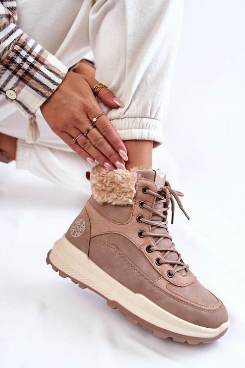 Ocieplane Botki Trapery Lee Cooper LCJ-22-44-1363 Różowe