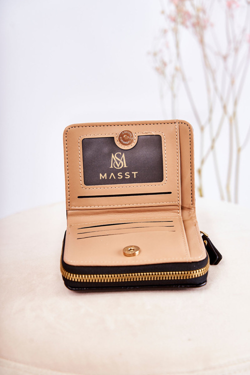 Damski Mały Portfel Z Ozdobą Czarny Sanchos