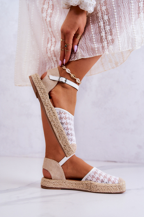 Damskie Espadryle Na Sprzączkę Białe Charlene