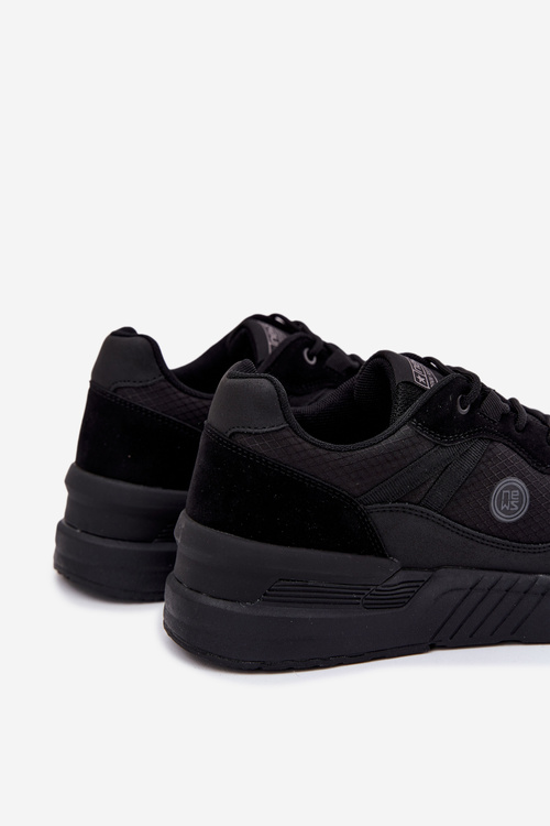 Buty Sportowe Sneakersy Męskie Na Platformie Czarne Hanirin
