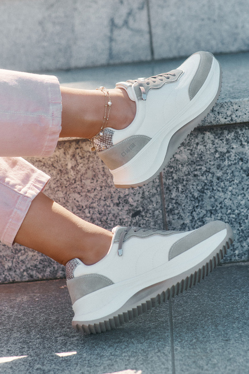 Zamszowe Sneakersy Damskie Na Platformie Big Star RR274A344 HI-POLY SYSTEM Beżowe