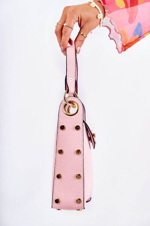 Mała Damska Torebka Z Ozdobą Różowa Ellies