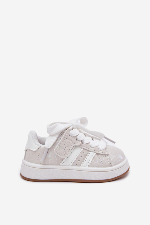 Buty Sportowe Sneakersy Dziecięce W Serduszka Białe Mirelle